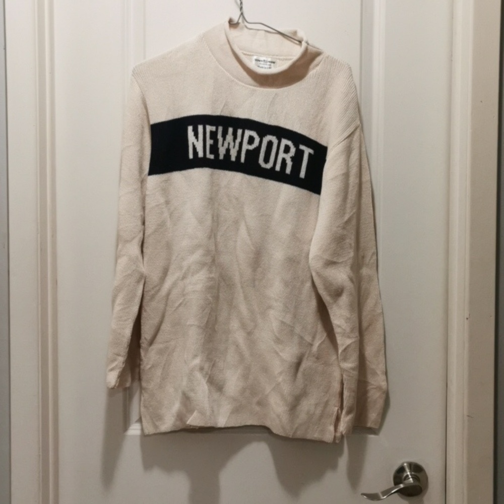 Newport Black and Cream Turtleneck Sweater for Men‎